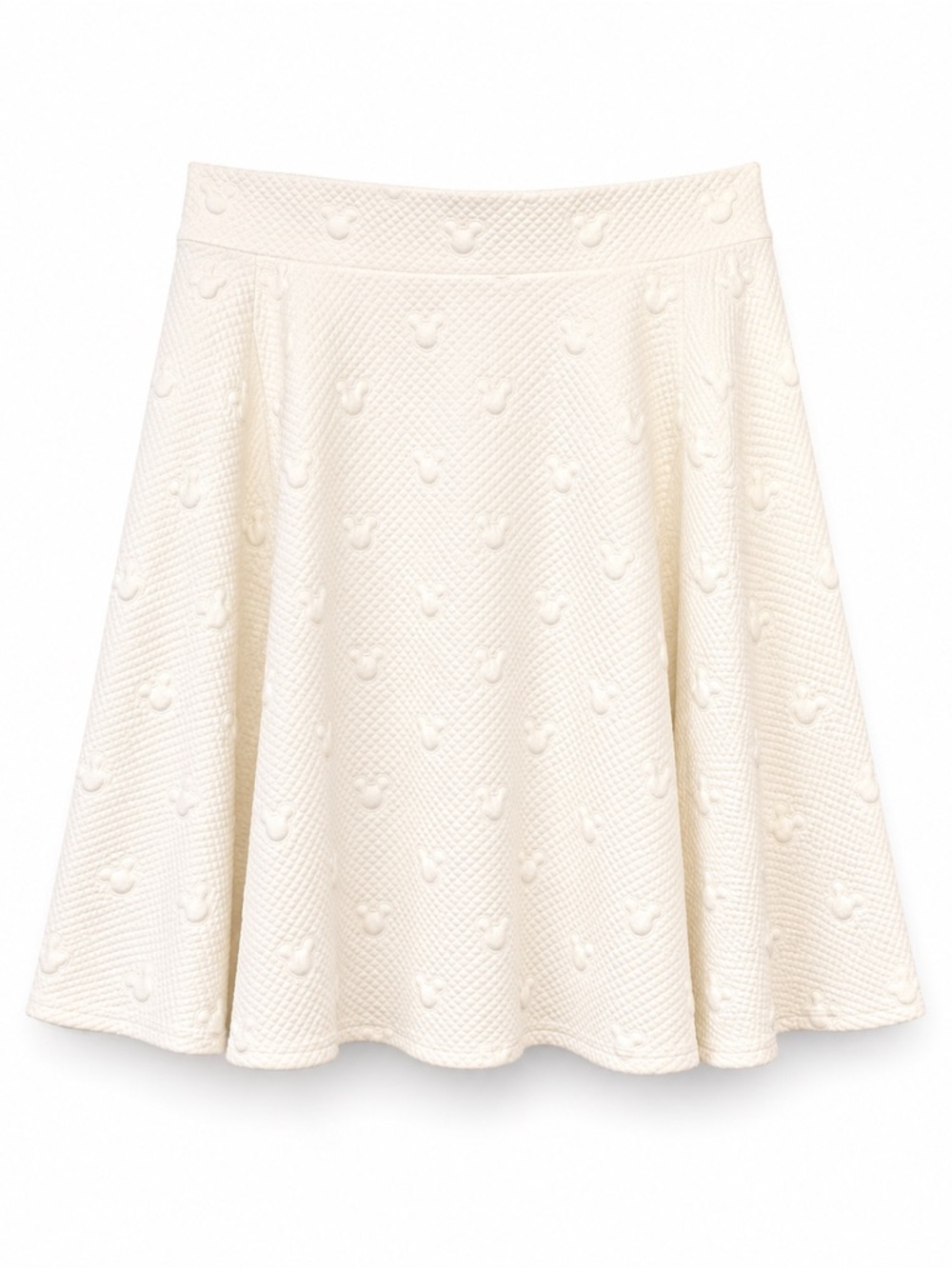 Disney x Lauren Conrad Collab Cream Skater Skirt Textured Mickey (234) - Picture 2 of 8
